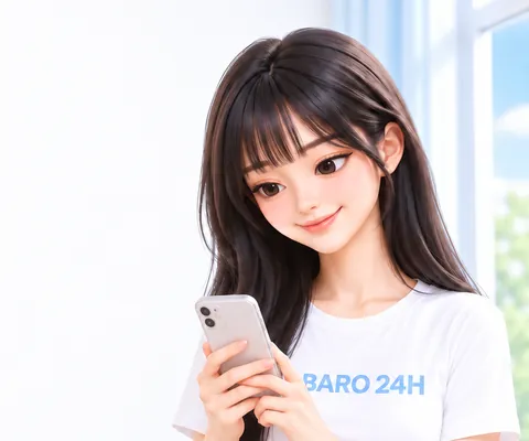 밝게 웃으며 상담을 안내하는 20대 여성 3D 인물